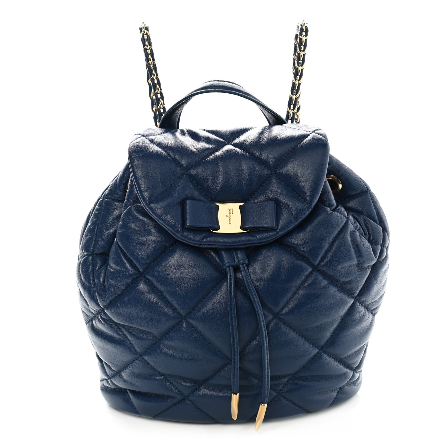 Calfskin Quilted Giuliette Backpack Blue