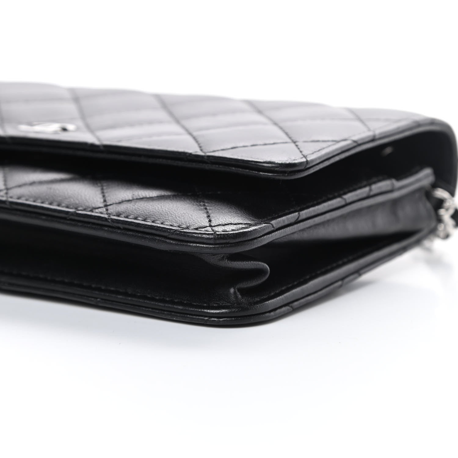 Chanel Lambskin Quilted Wallet On Chain WOC Black 11 of 16