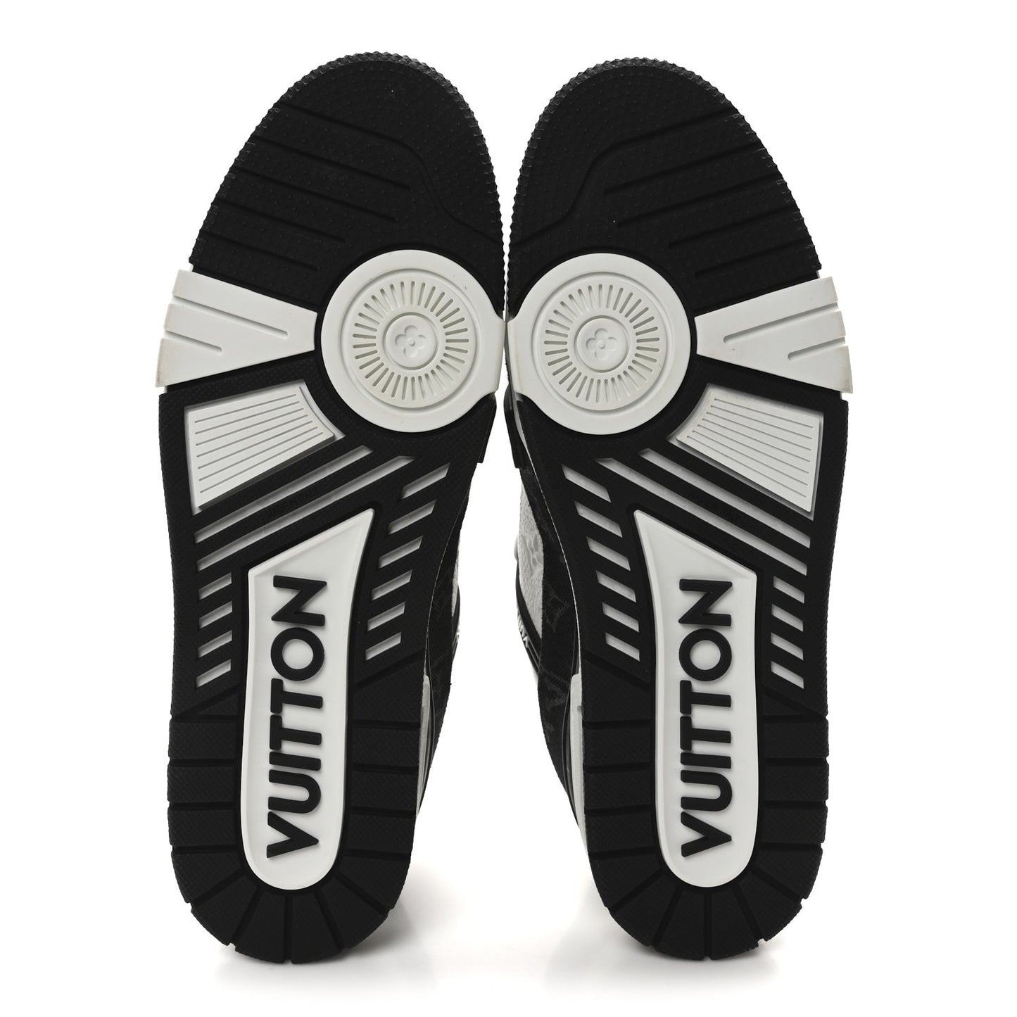 Calfskin Monogram Denim Mens LV Trainer Sneakers 9 Black
