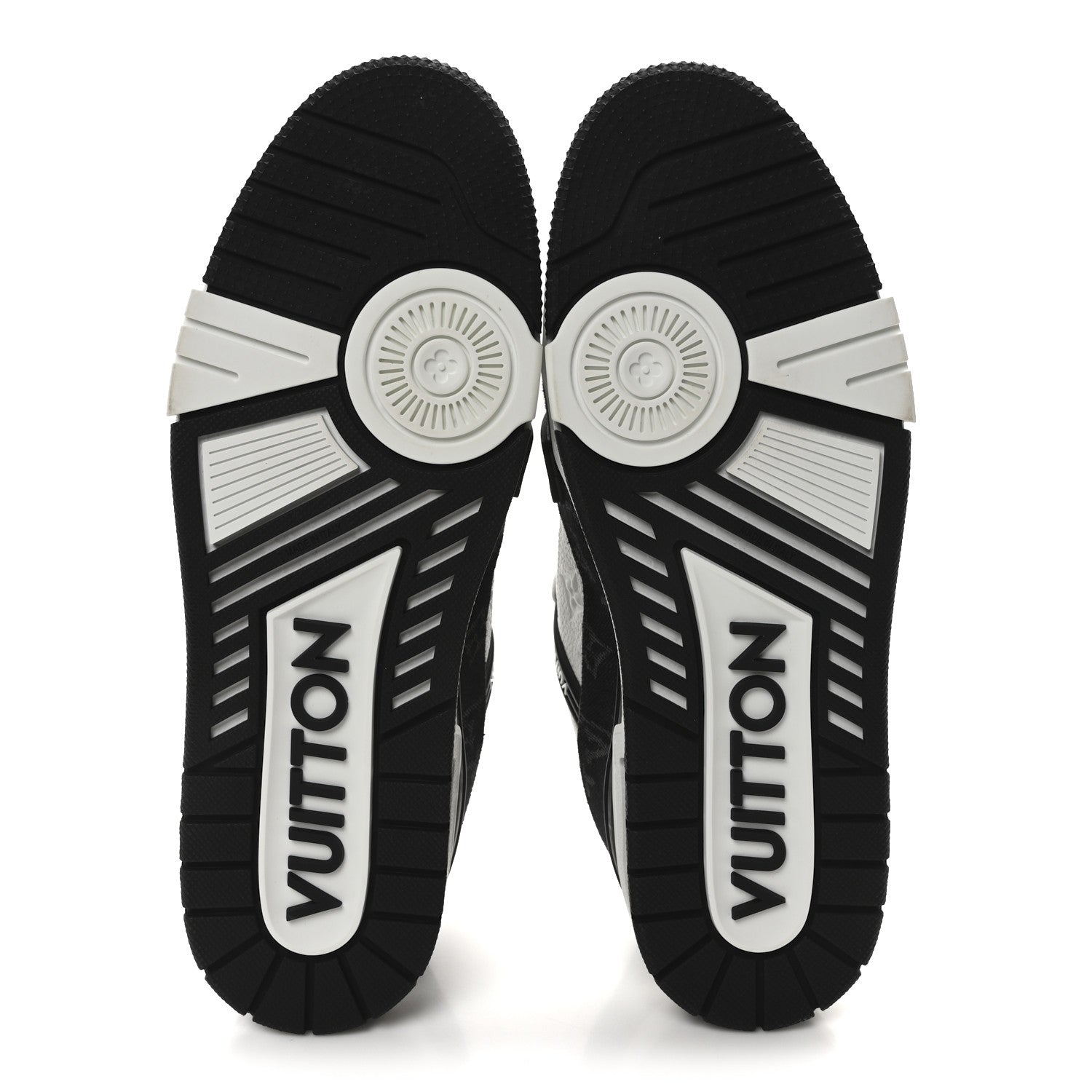 Louis Vuitton Calfskin Monogram Denim Mens LV Trainer Sneakers 9 Black 6 of 8