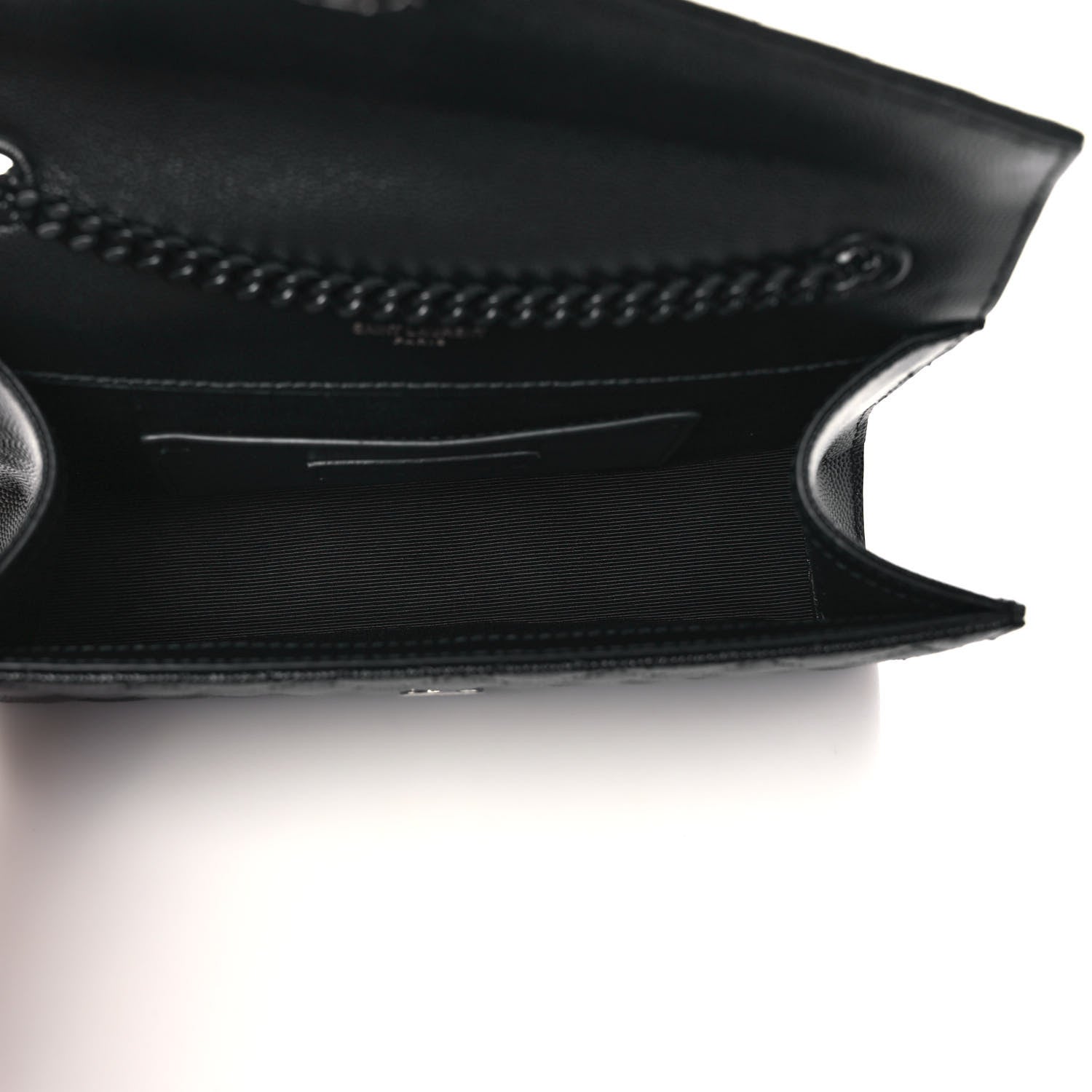 Saint Laurent Grain De Poudre Textured Mixed Matelasse Triquilt Small Monogram Monochrome Satchel Black 5 of 9