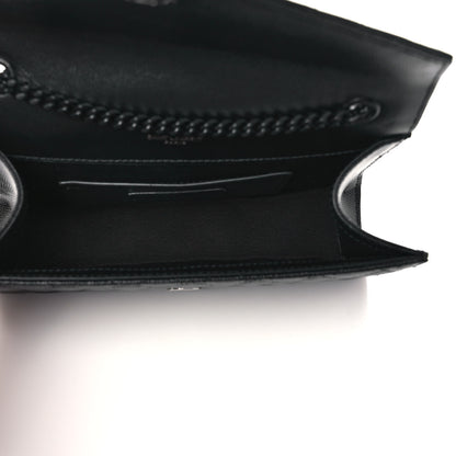 Saint Laurent Grain De Poudre Textured Mixed Matelasse Triquilt Small Monogram Monochrome Satchel Black 5 of 9