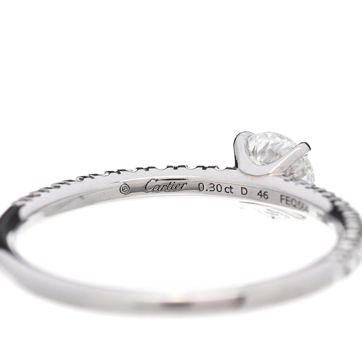 Cartier Platinum Diamond .30ct Etincelle De Cartier Solitaire Engagement Ring 46 3.75 5 of 6