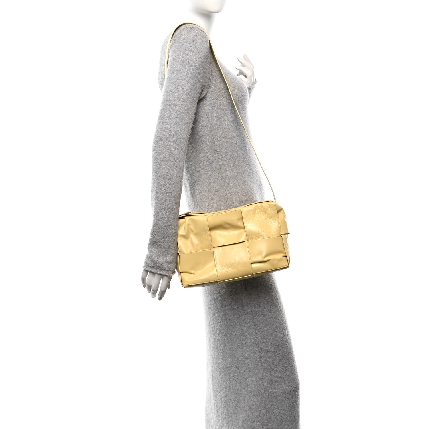 Bottega Veneta Paper Calfskin Maxi Intrecciato Arco Camera Bag Butter 2 of 10