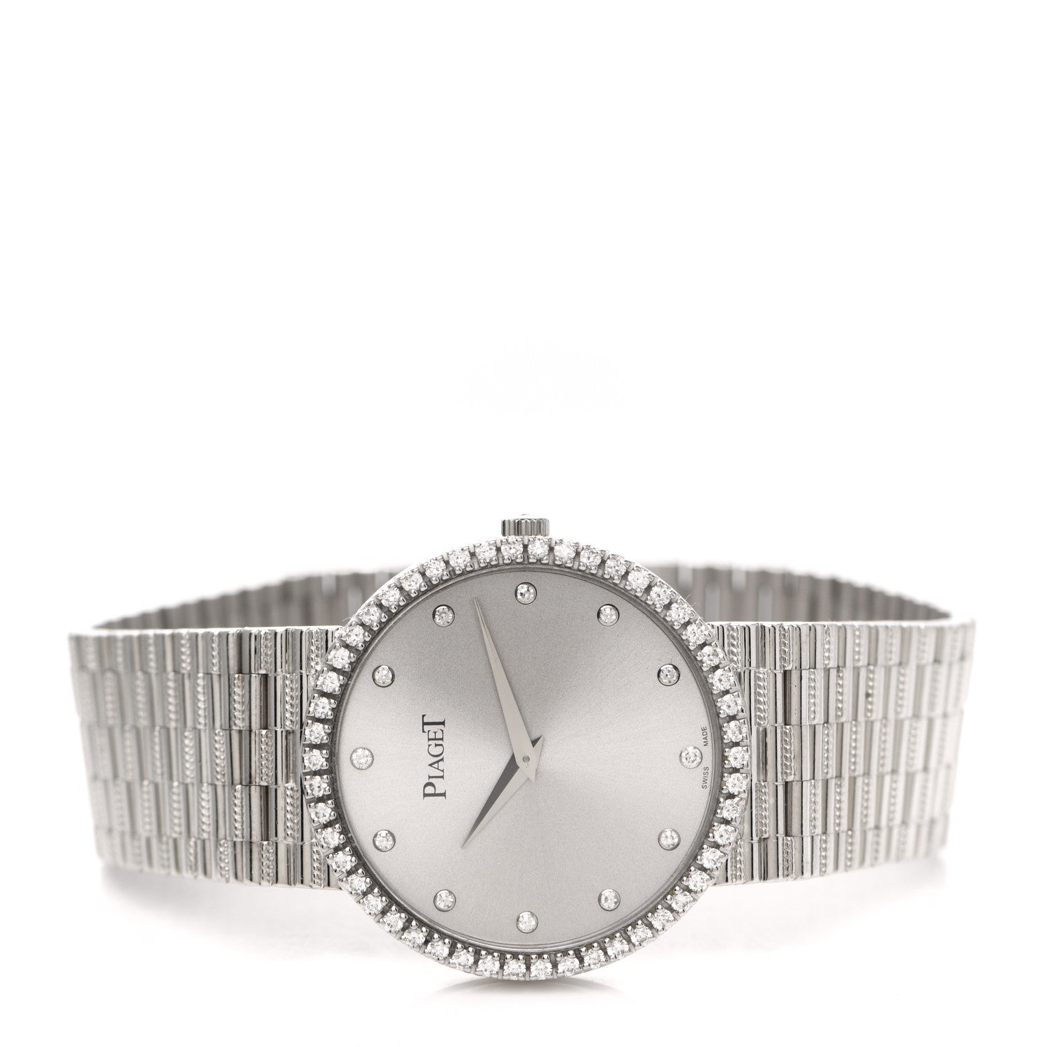 Piaget 18K White Gold Diamond Bezel 32mm Mecanique Manual Winding Watch 4 of 8