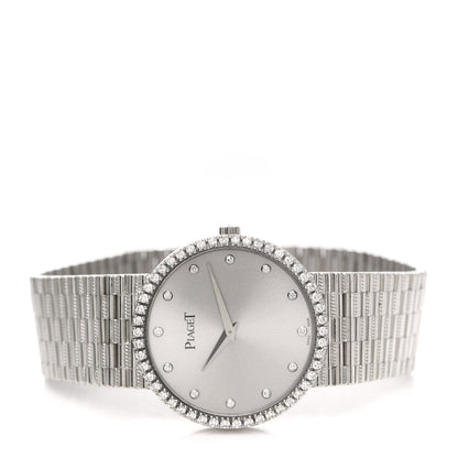 Piaget 18K White Gold Diamond Bezel 32mm Mecanique Manual Winding Watch 4 of 8