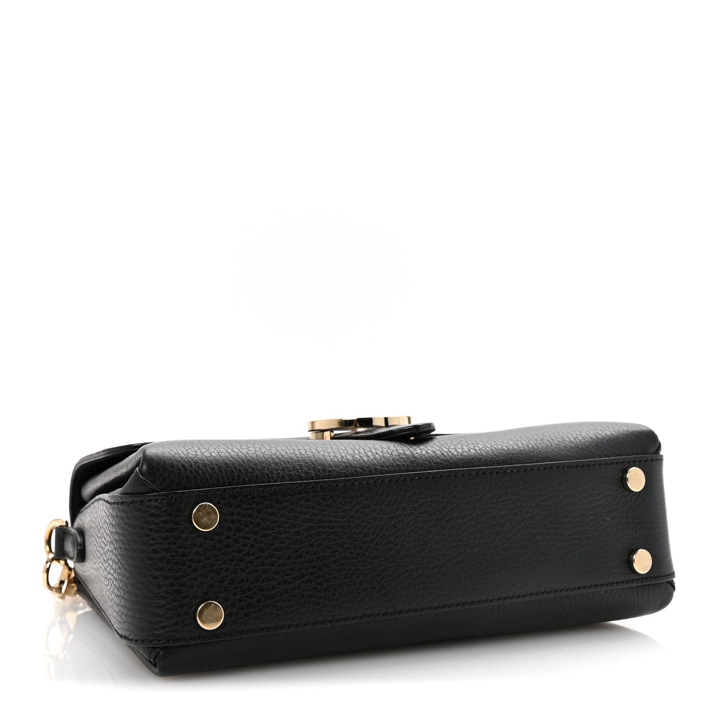 Dollar Calfskin Interlocking G Top Handle Shoulder Bag Black