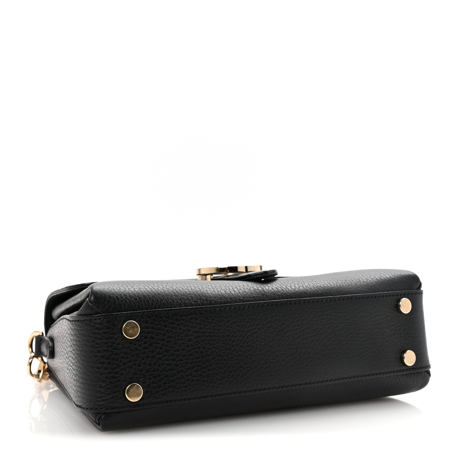 Gucci Dollar Calfskin Interlocking G Top Handle Shoulder Bag Black 4 of 10