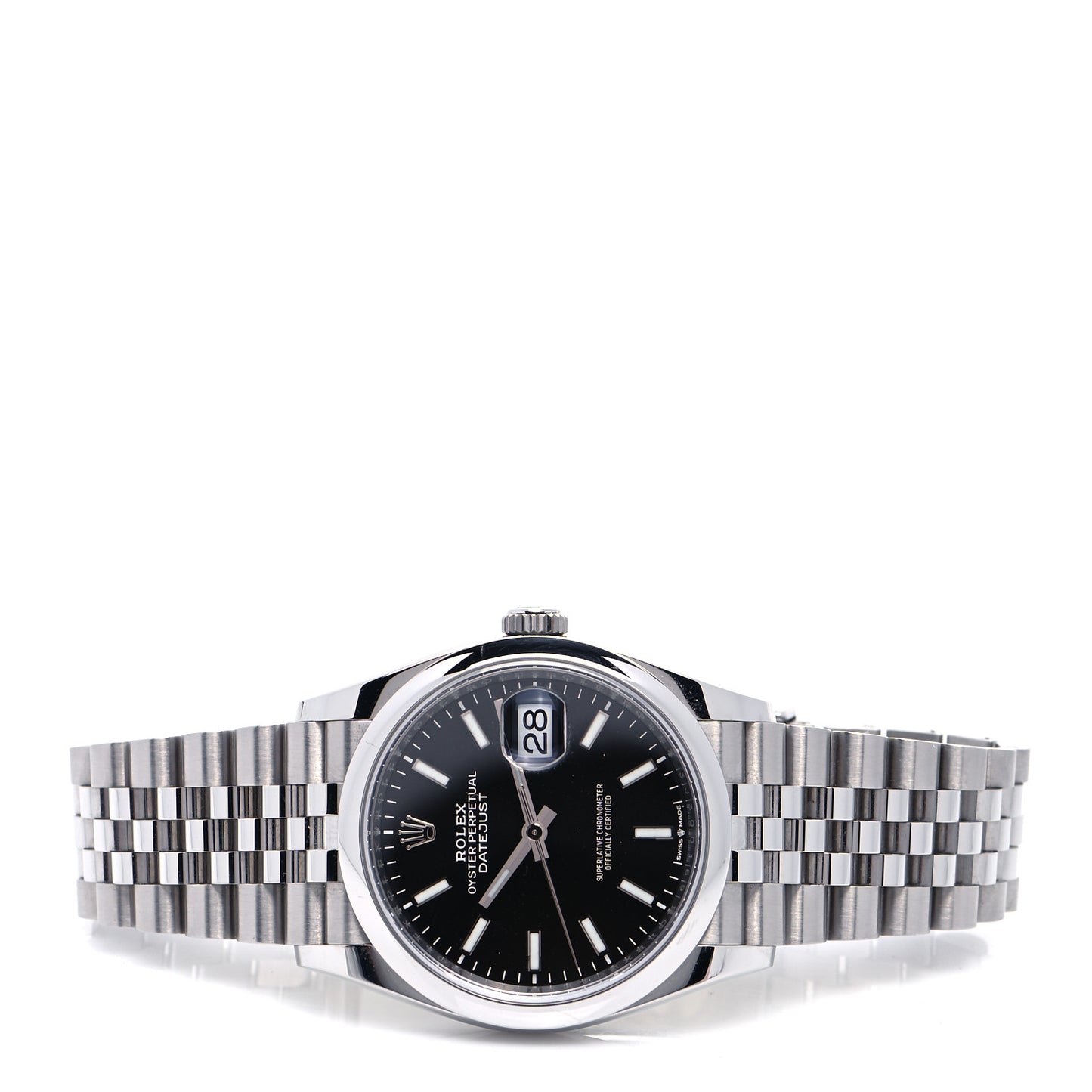 Stainless Steel 36mm Oyster Perpetual Datejust Watch Bright Black 126200