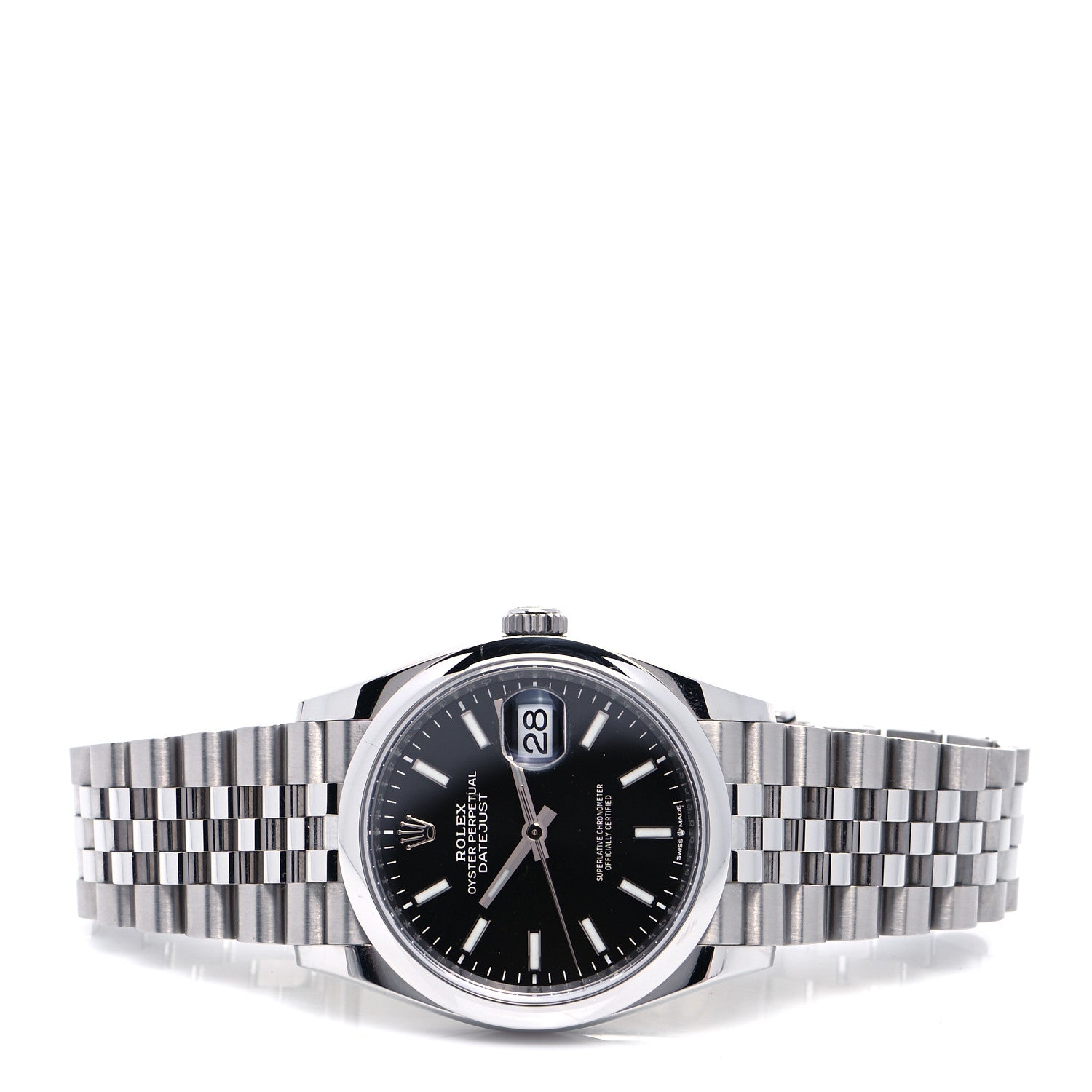 Rolex Stainless Steel 36mm Oyster Perpetual Datejust Watch Bright Black 126200 2 of 4