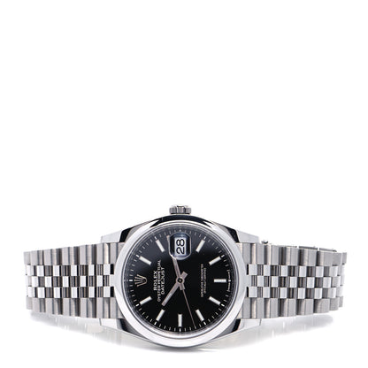 Rolex Stainless Steel 36mm Oyster Perpetual Datejust Watch Bright Black 126200 2 of 4