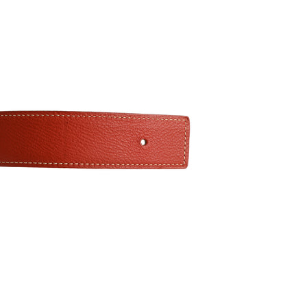 Hermes Box Togo 32mm Belt Strap 90 Rouge Casaque Chocolate 7 of 9