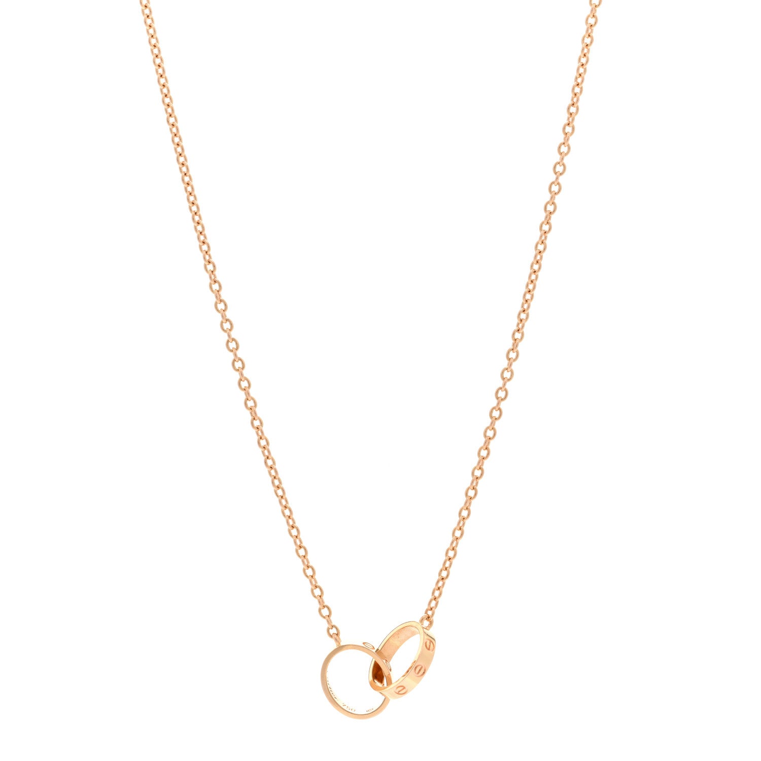 Cartier 18K Pink Gold Interlocking LOVE Necklace 1 of 4