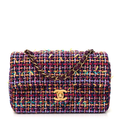 Chanel Tweed Quilted Mini Rectangular Flap Pink Multicolor 1 of 11
