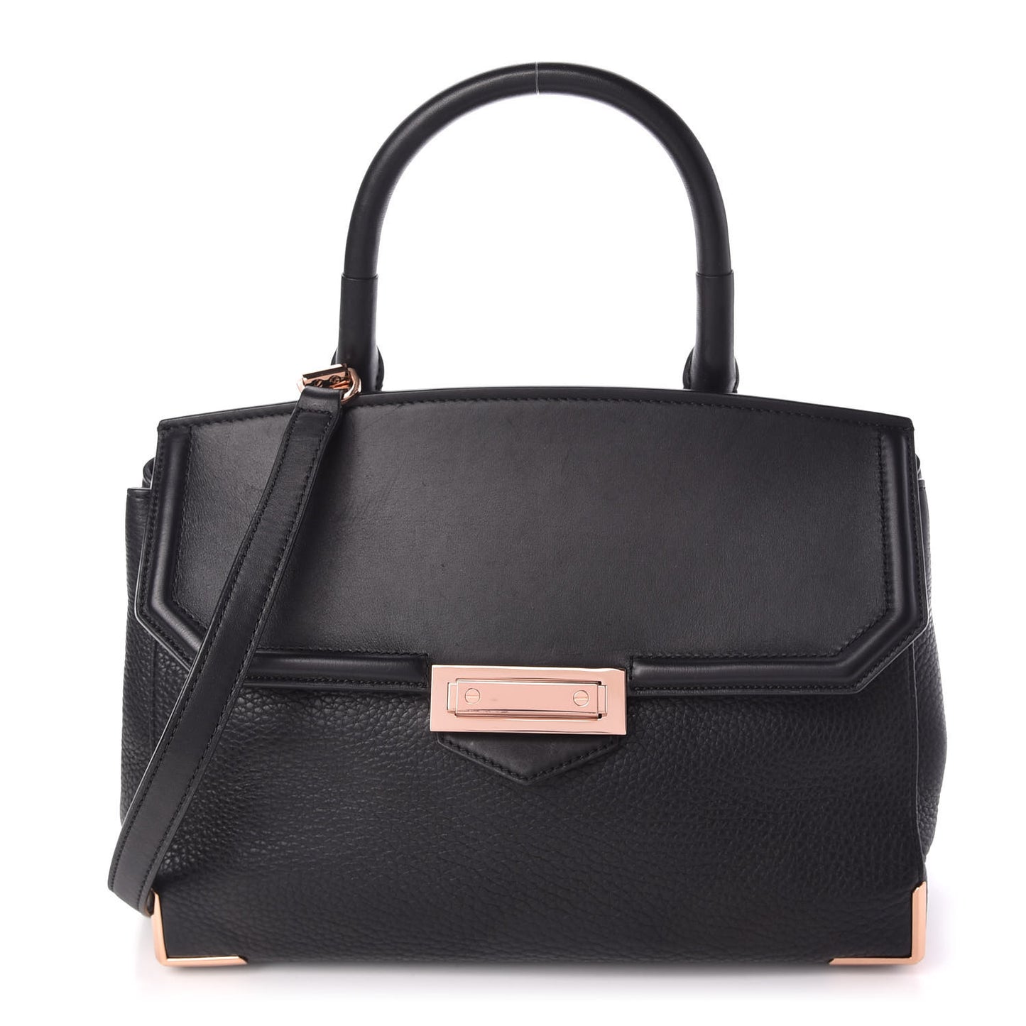 Calfskin Large Marion Black Rose Gold Hardware