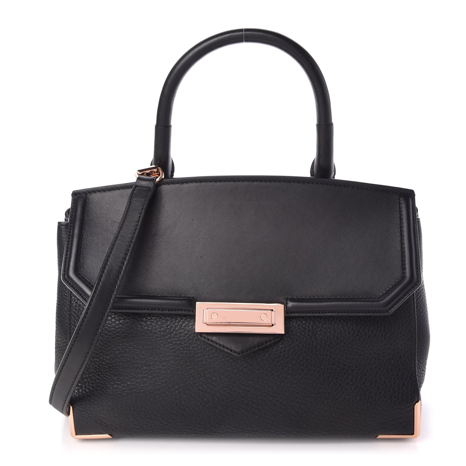 Alexander Wang Calfskin Large Marion Black Rose Gold Hardware 1 of 9