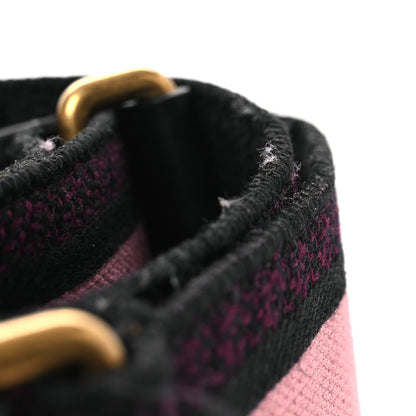 Christian Dior Canvas Embroidered Shoulder Strap Pink Black 6 of 7