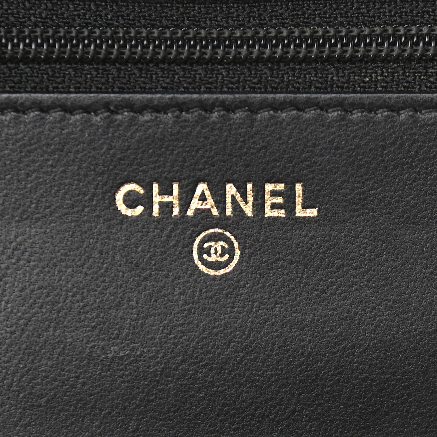 Lambskin Quilted Trendy CC Wallet On Chain WOC Black