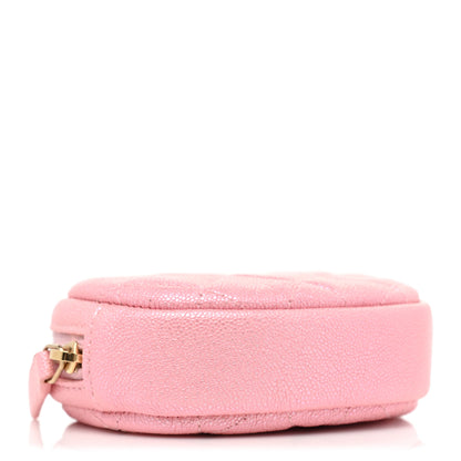 Chanel Iridescent Caviar Quilted Zip Around Classic Coin Purse Rose Pink 3 of 7