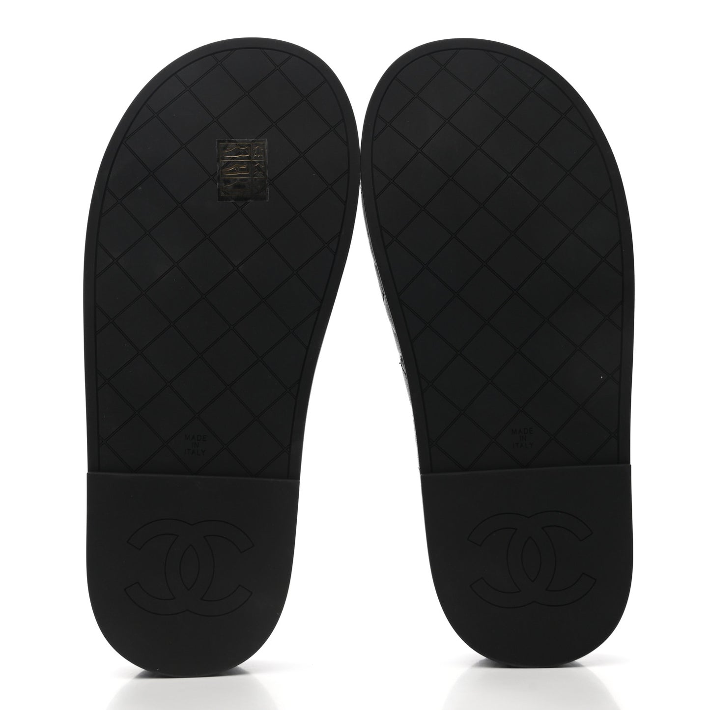 Lambskin Quilted CC Mules Sandals 37 Black