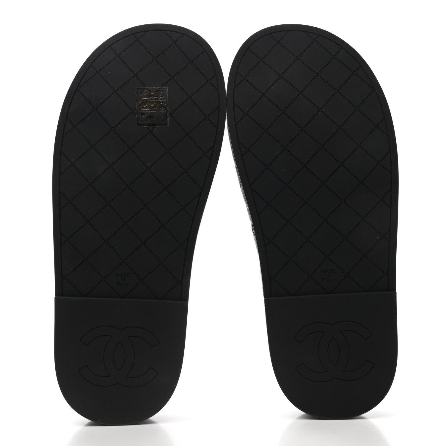 Chanel Lambskin Quilted CC Mules Sandals 37 Black 5 of 9
