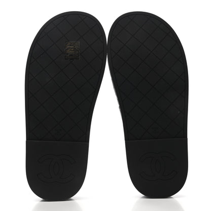 Chanel Lambskin Quilted CC Mules Sandals 37 Black 5 of 9