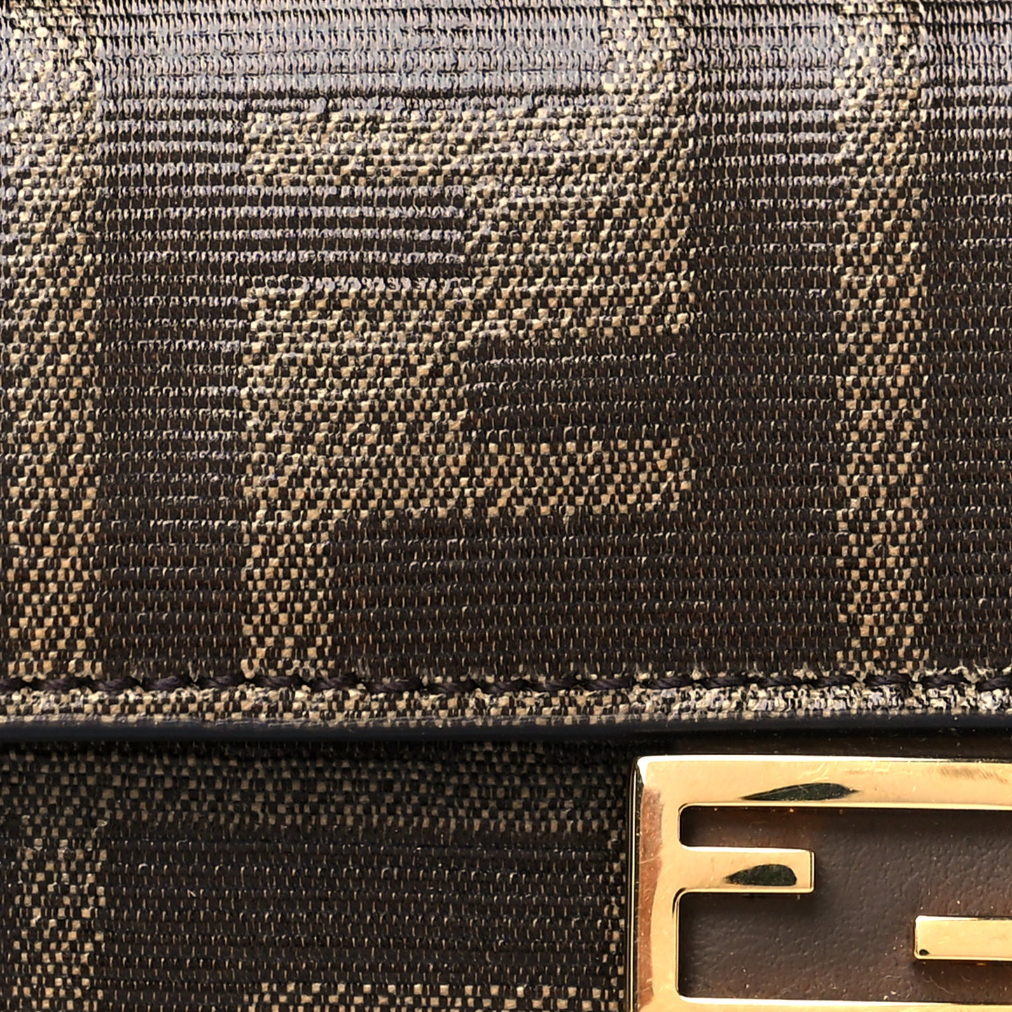 Glazed Fabric FF 1974 Nano Baguette Charm Mogano Panna