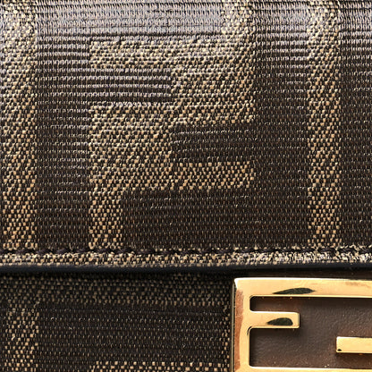 Fendi Glazed Fabric FF 1974 Nano Baguette Charm Mogano Panna 7 of 10