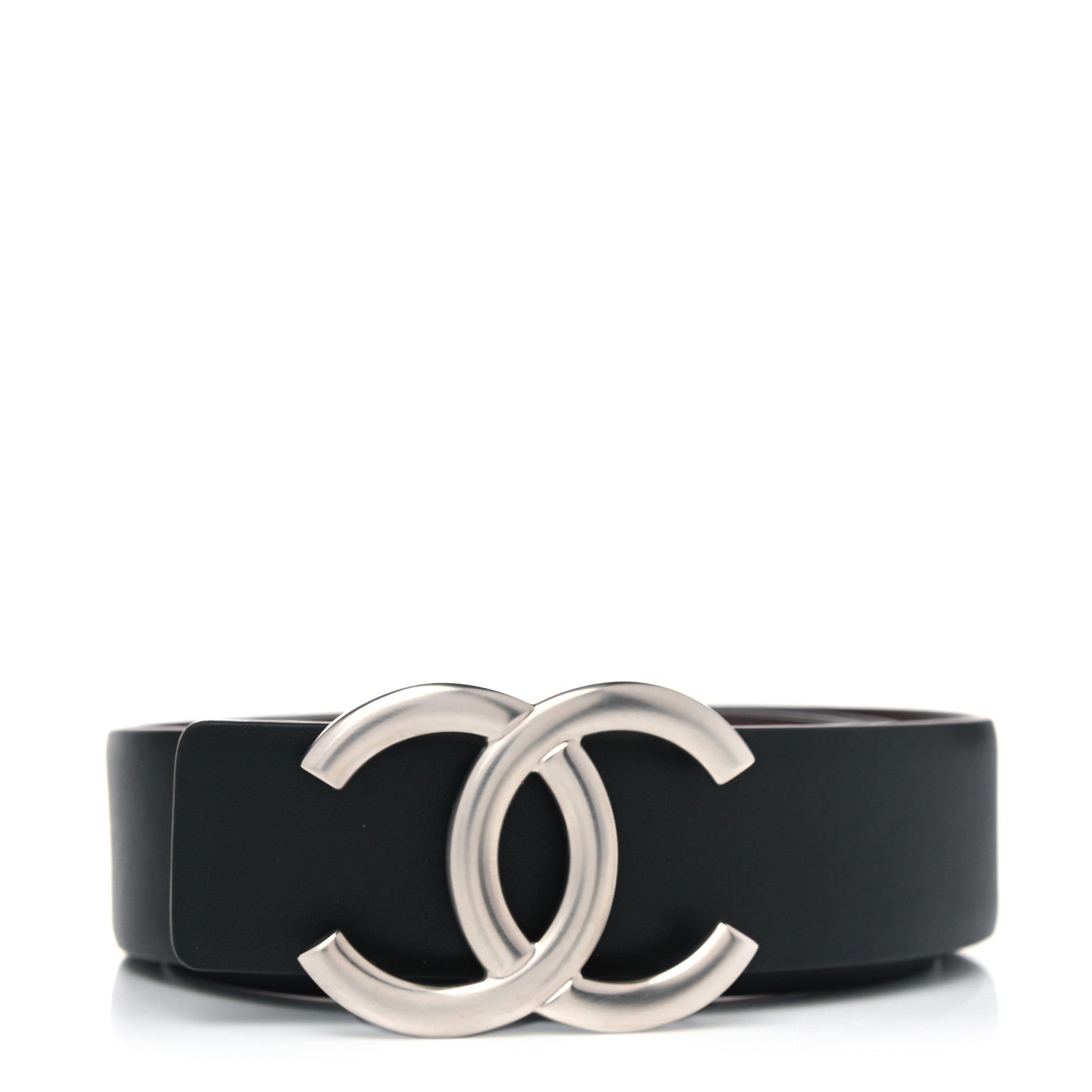 Chanel Calfskin CC Reversible Belt 80 32 Black Burgundy 1 of 5
