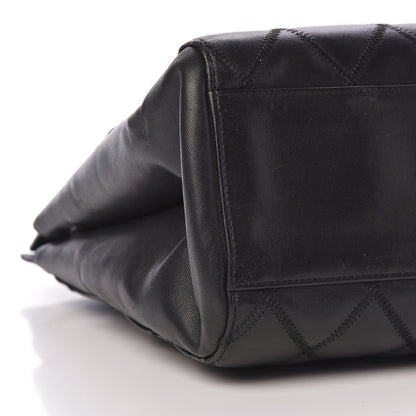 Chanel Lambskin Double Stitch Quilted Tote Black 9 of 10