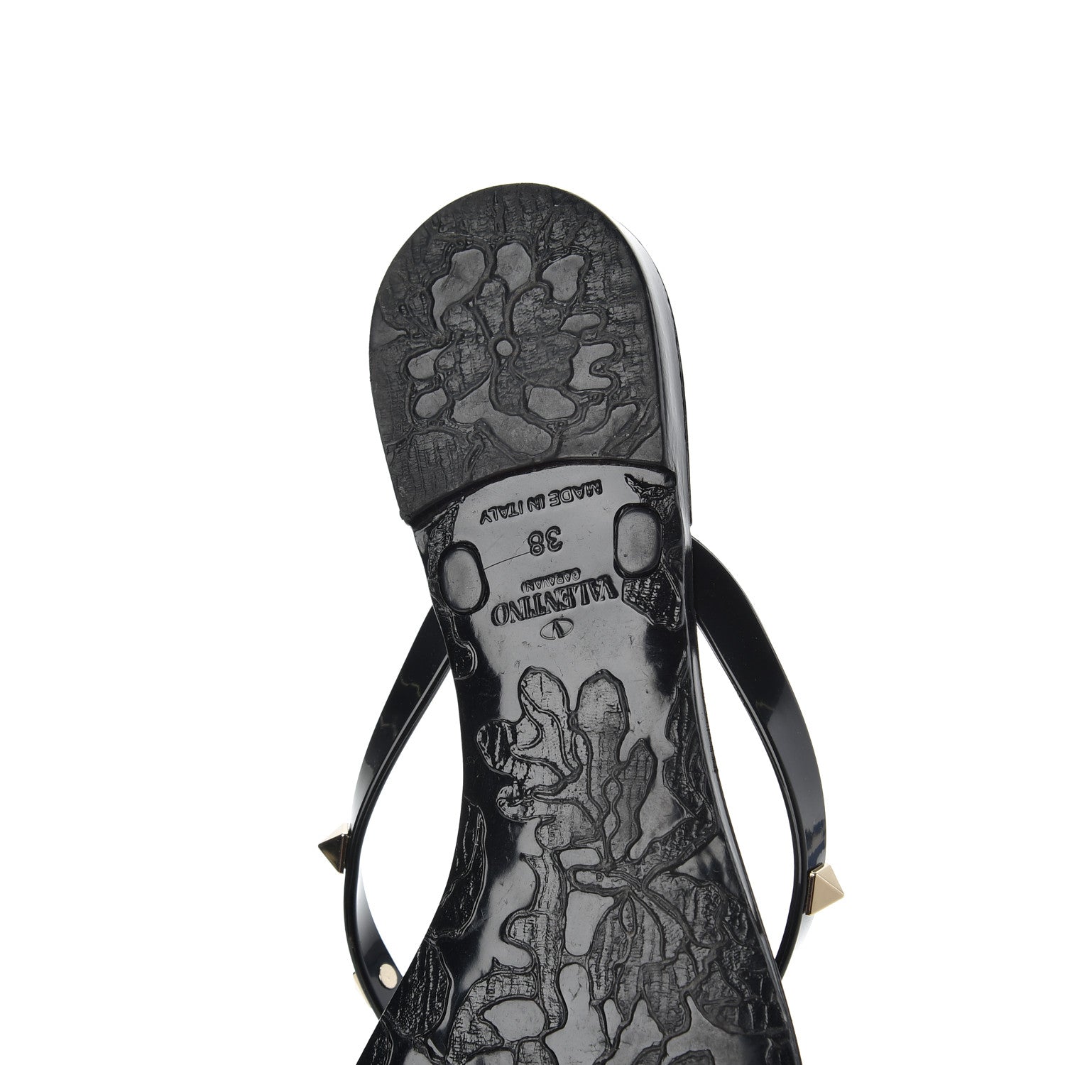 Valentino Garavani PVC Jelly Rockstud Bow Thong Sandals 38 Black 10 of 13