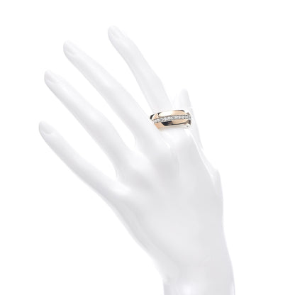 David Yurman Sterling Silver 18K Rose Gold Diamond Streamline Band Ring 64 10.75 2 of 4