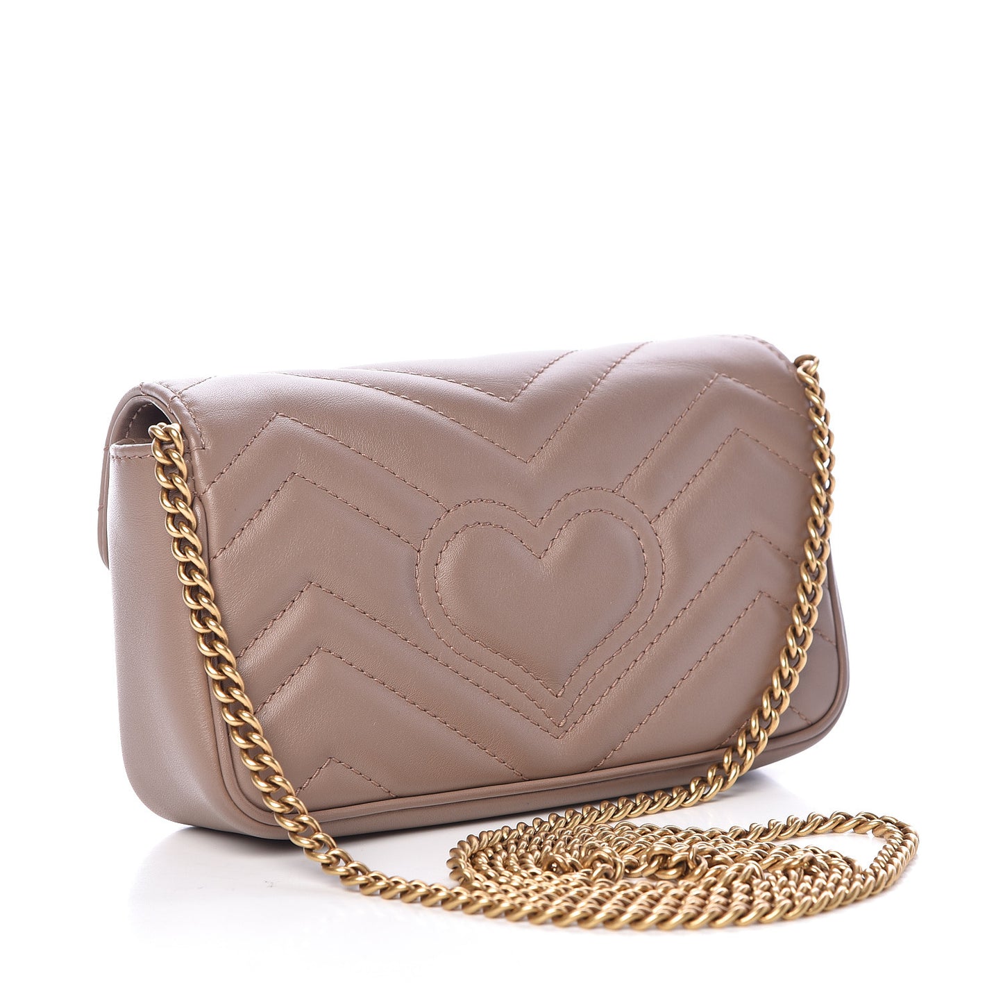 Calfskin Matelasse Super Mini GG Marmont Shoulder Bag Porcelain Rose