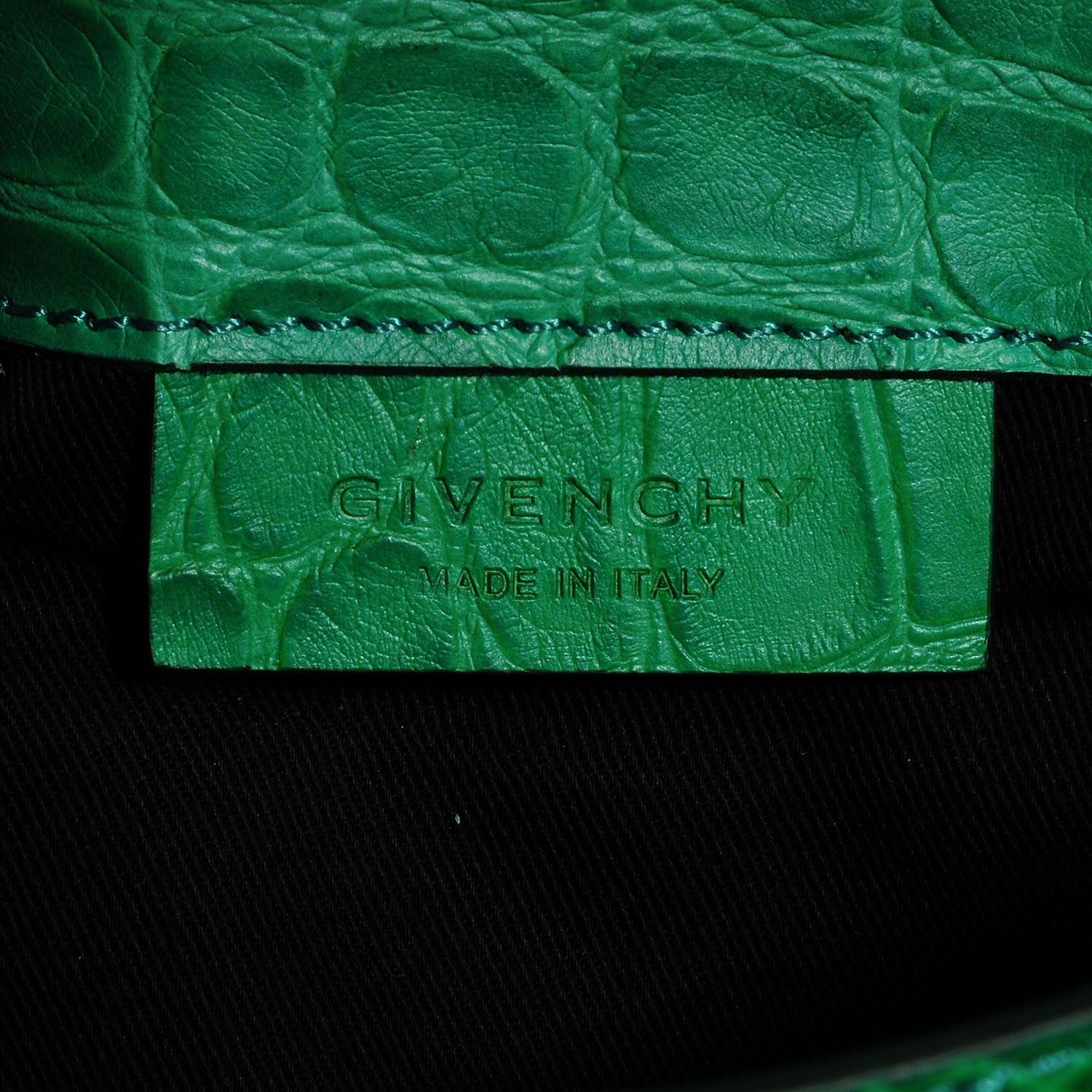 Givenchy Calfskin Crocodile Embossed Medium Antigona Envelope Clutch Emerald 6 of 7