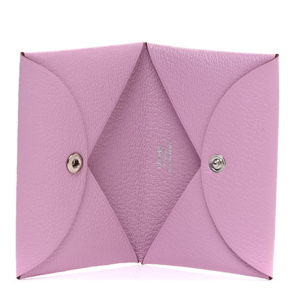 Hermes Chevre Mysore Calvi Card Case Mauve Sylvestre 5 of 8