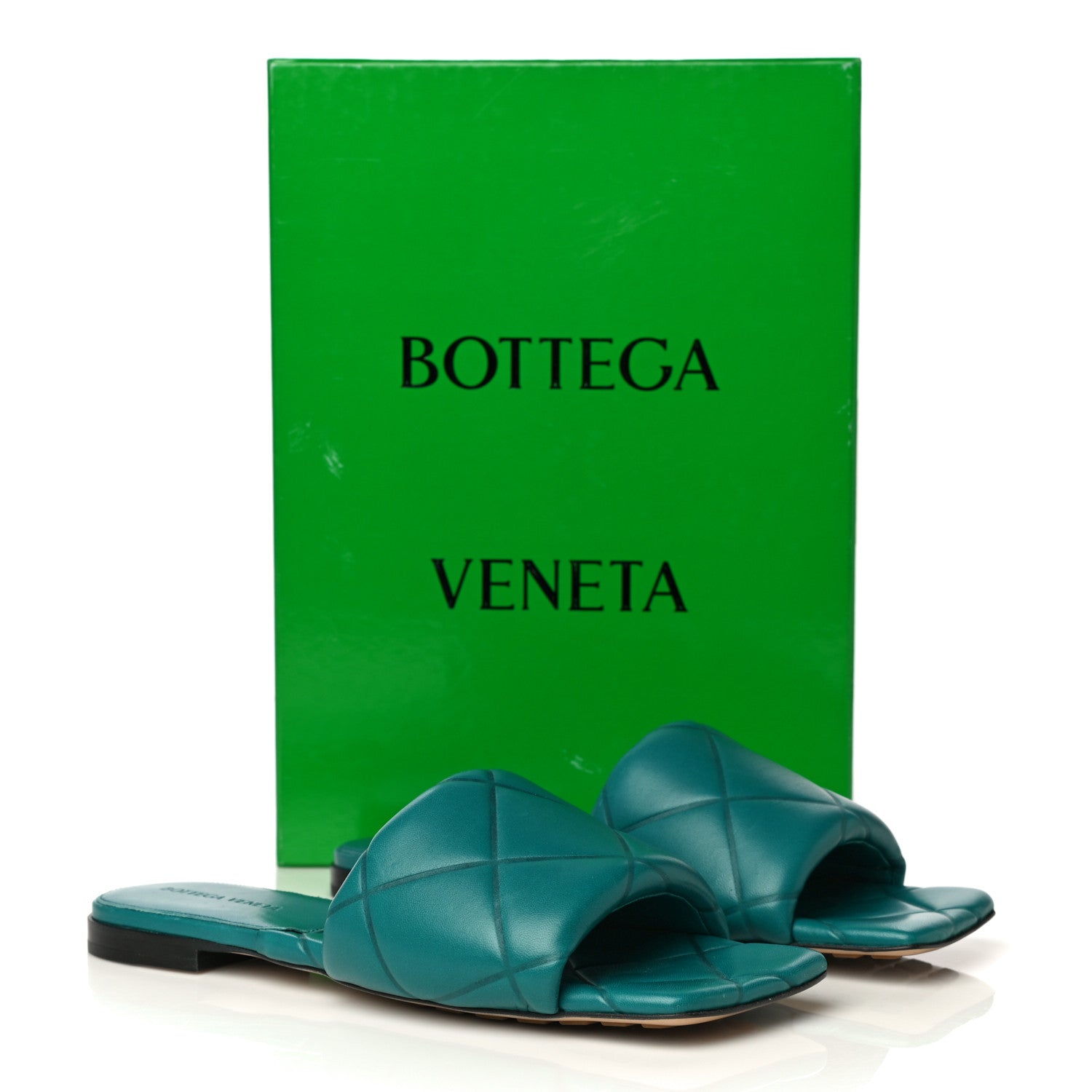 Bottega Veneta Nappa Quilted Rubber Lido Flat Sandals 39.5 Duck Green 17 of 17