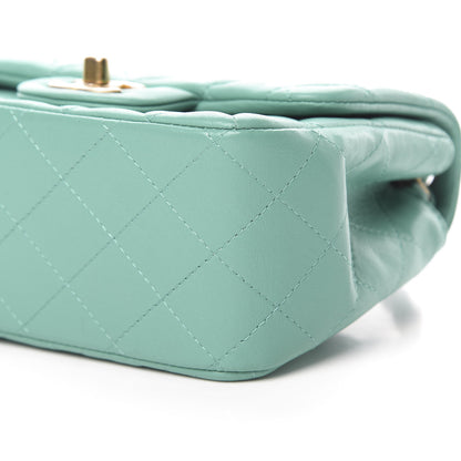 Chanel Lambskin Quilted Mini Square Flap Turquoise 10 of 10