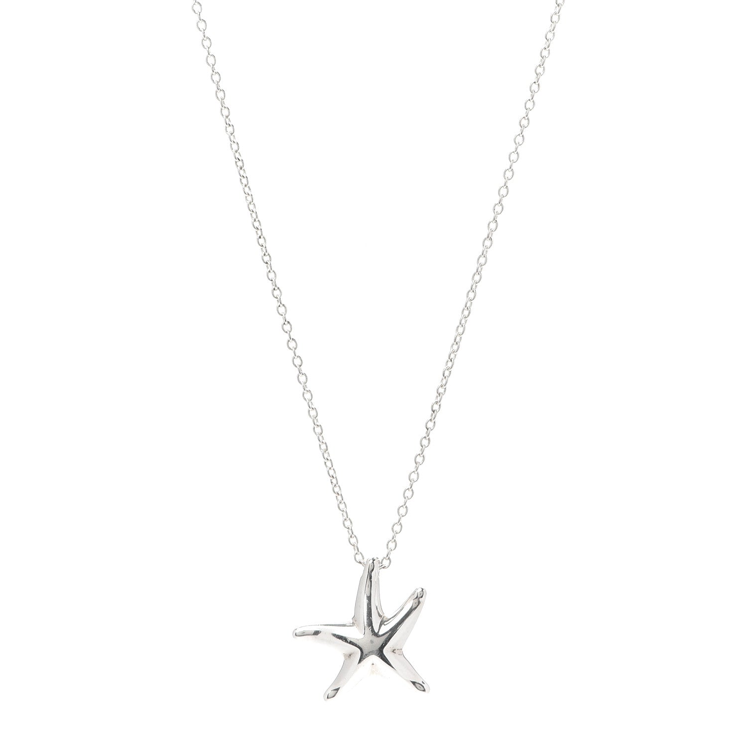 Tiffany Sterling Silver 15mm Elsa Peretti Starfish Pendant Necklace 1 of 7