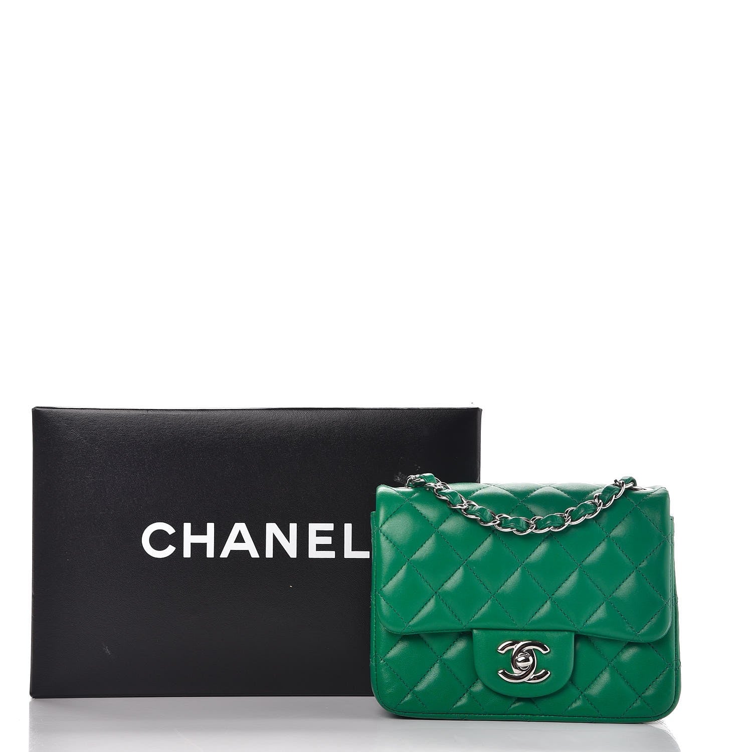 Chanel Lambskin Quilted Mini Square Flap Green 8 of 8