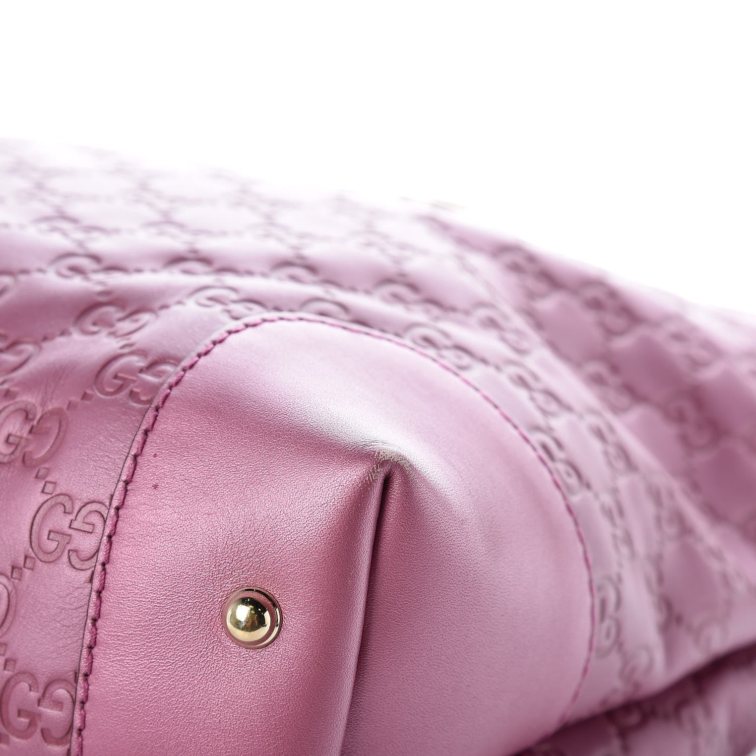 Gucci Metallic Soft Guccissima Large Heart Bit Charm Top Handle Tote Fresia Rose 12 of 16