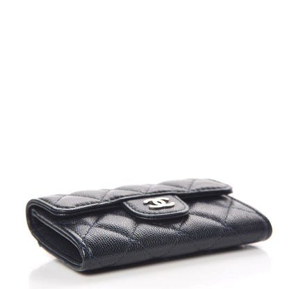 Chanel Caviar Quilted Flap Card Holder Wallet Navy Blue 4 of 9