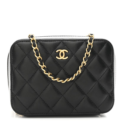 Chanel Lambskin Quilted CC Pearl Crush Camera Case Black 1 of 12