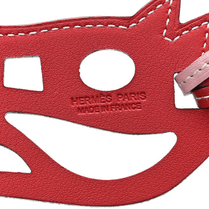 Hermes Swift Paddock Cheval Horse Bag Charm Rose Sakura Vermillion 3 of 4