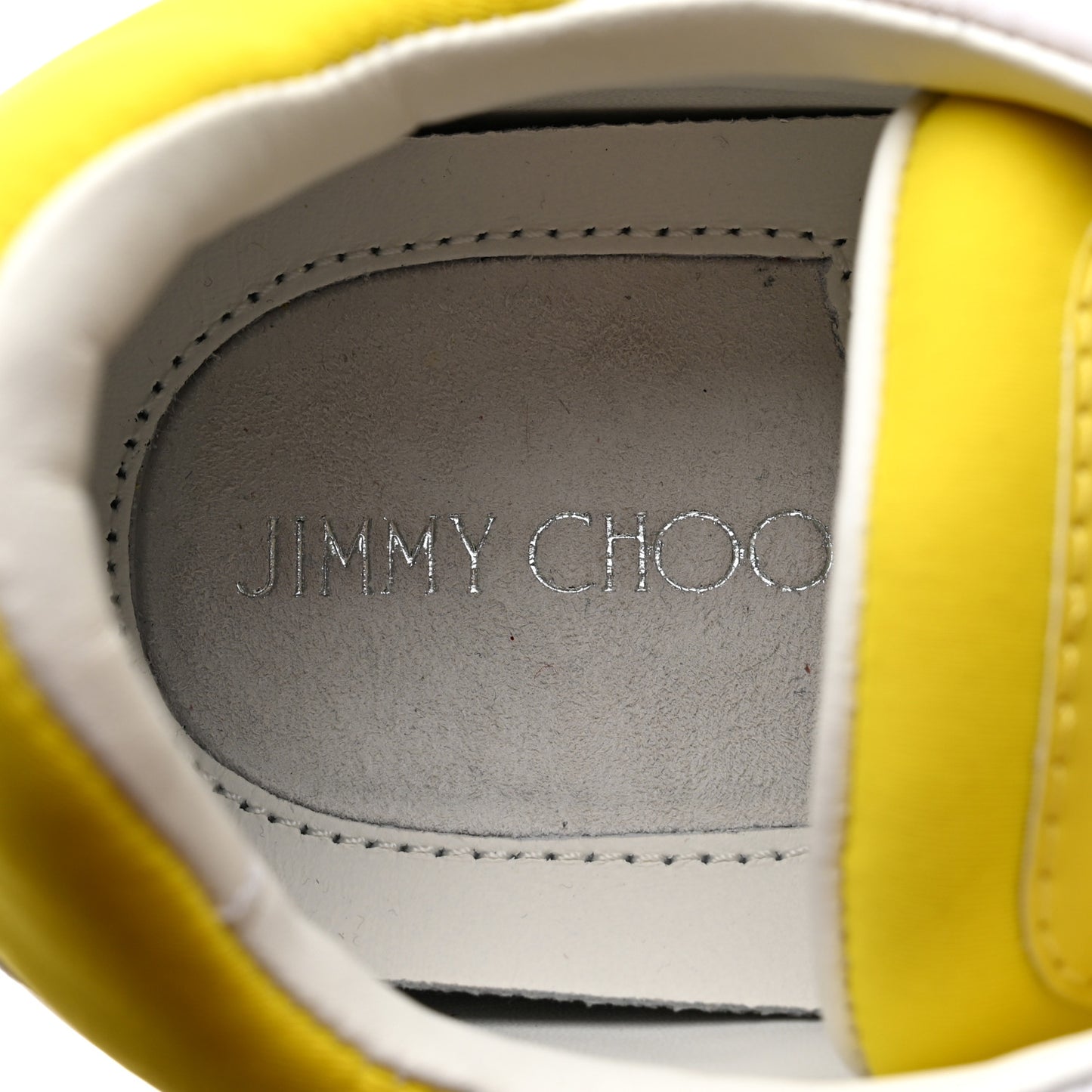 Calfskin Neoprene Raine Sneakers 37 White Yellow