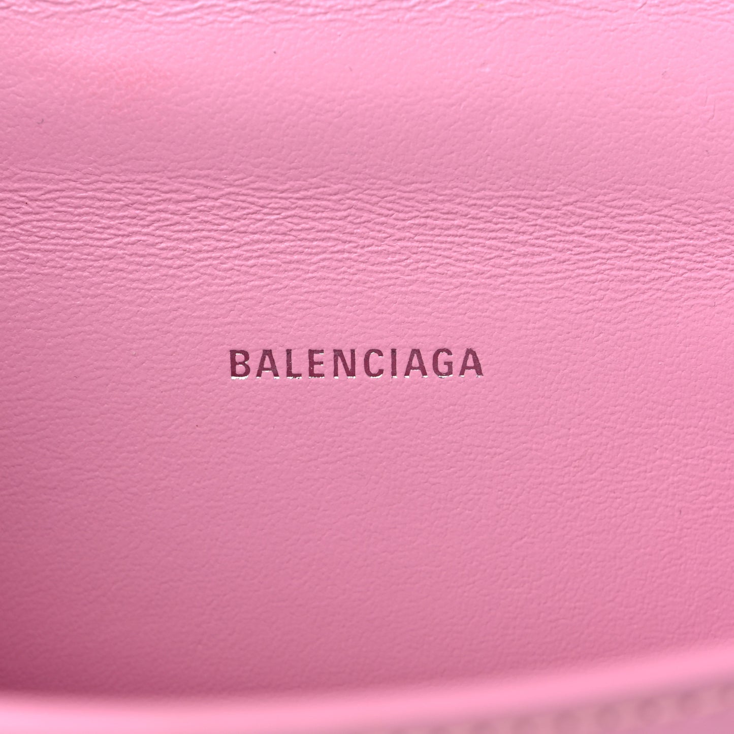 Shiny Box Calfskin Tonal B Hourglass Top Handle Bag XS Candy Pink