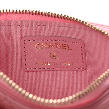 Chanel Lambskin Quilted Flap Zip Card Holder Pink 6 of 13