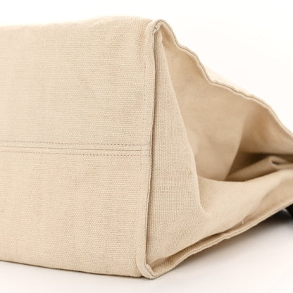 Gucci Linen Heavy Canvas Textured Dollar Calfskin Web Large Retro Interlocking G Foldable Tote Light Beige New Acero 11 of 12