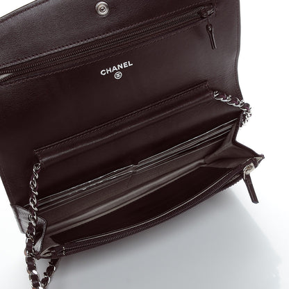Chanel Caviar Sevruga Wallet On Chain WOC Plum 5 of 8