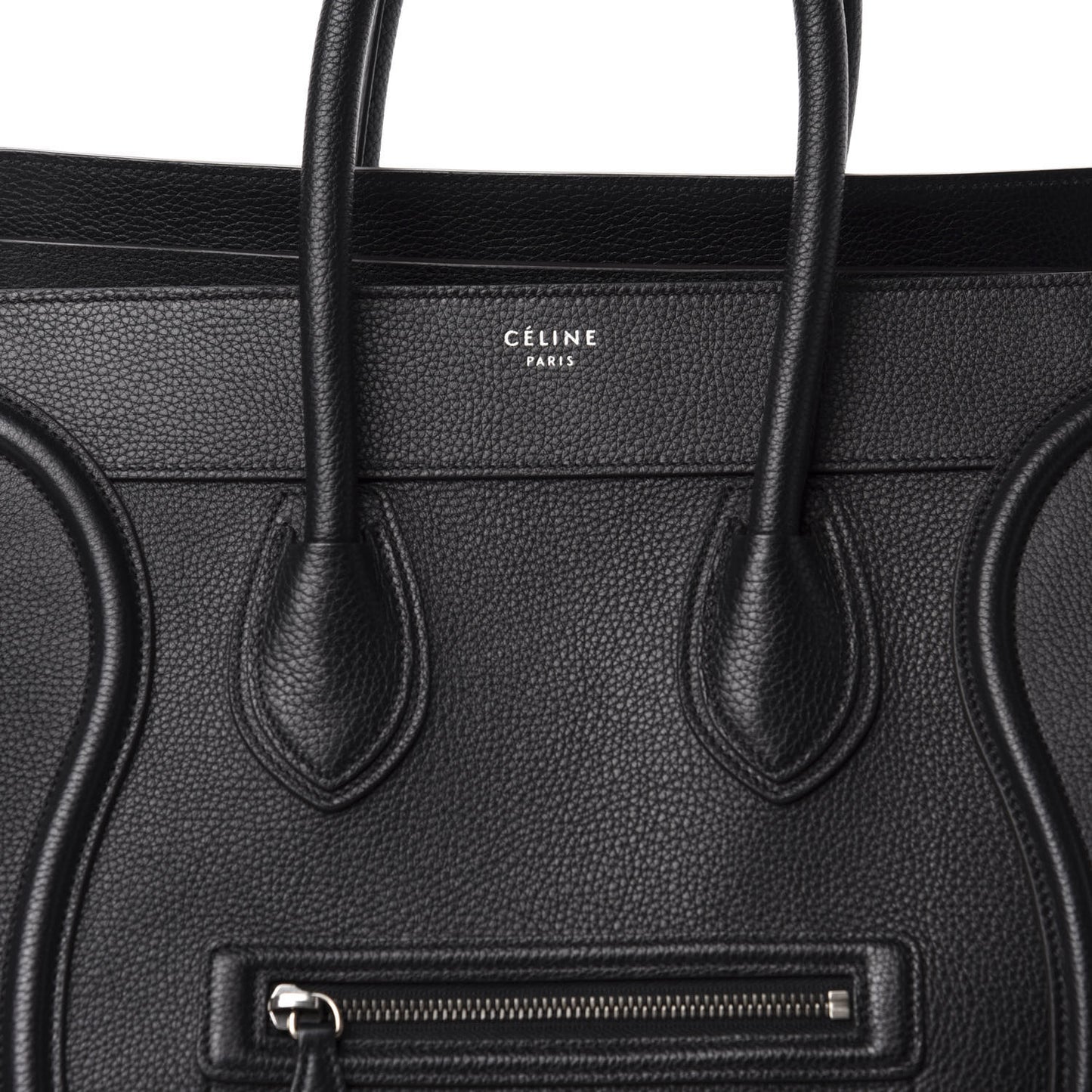 Drummed Calfskin Mini Luggage Black
