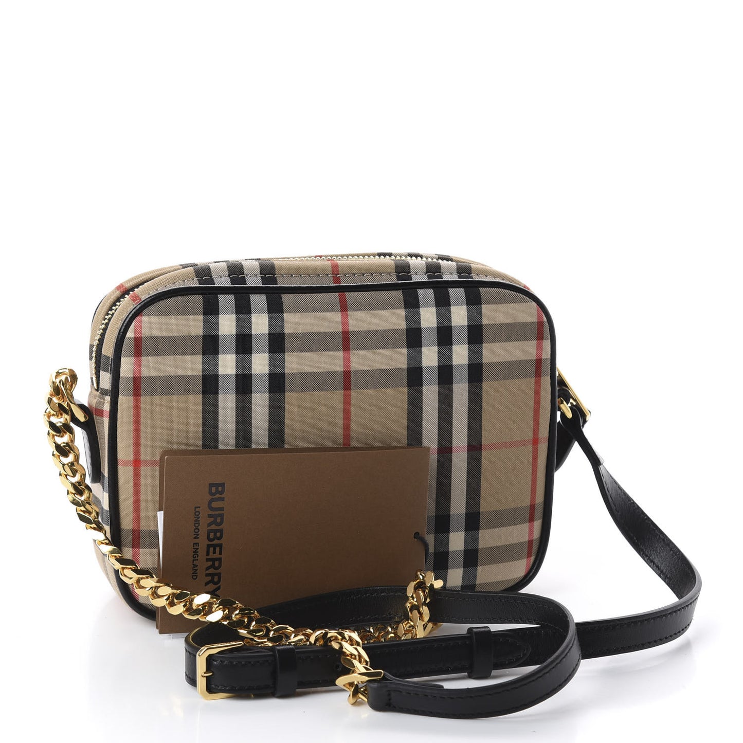 Calfskin Vintage Check Camera Bag Archive Beige